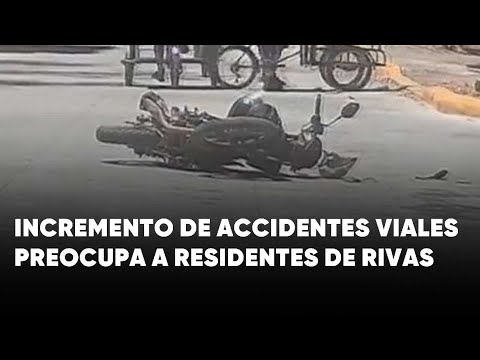 Accidente vial en Rivas deja a joven motociclista herida de gravedad