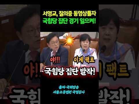 서영교, 질의중 동영상틀자..국힘당 <strong>집단</strong> 경기 일으켜!! #shorts