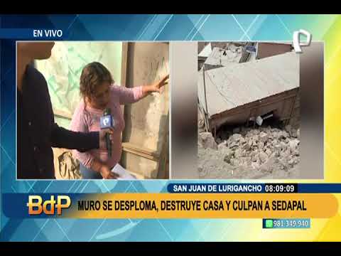 Casa en SJL terminó destruida en Navidad tras derrumbe de muro: propietaria culpa a Sedapal