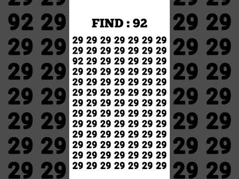 Find the odd number 👉 92 within 5 second #shorts #youtubeshorts
