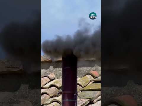 Black smoke shows Vatican conclave's second ballot fails to elect new pope #itvnews #pope #news