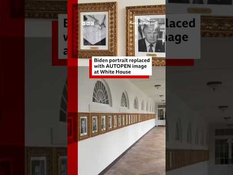 Joe Biden portrait replaced with autopen image at White House. #JoeBiden #WhiteHouse #BBCNews