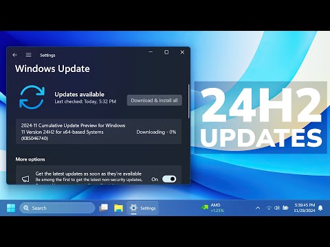 Windows 11 24H2 has Faster and Better Updates (30% Less Resource Consumption)