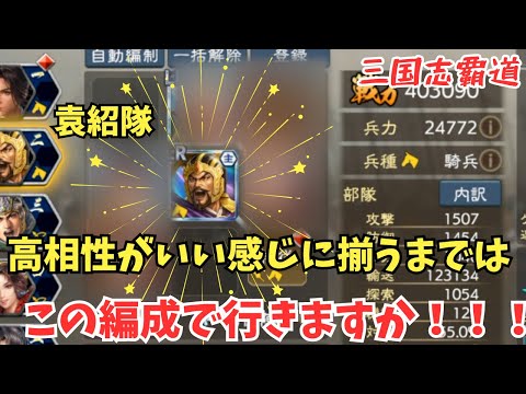 【三国志覇道】これが今の俺の最高峰袁紹部隊！w