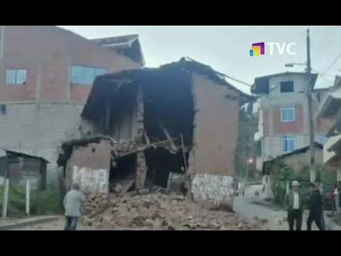 Inmuebles resultaron destruidos en Loja tras el sismo de Perú