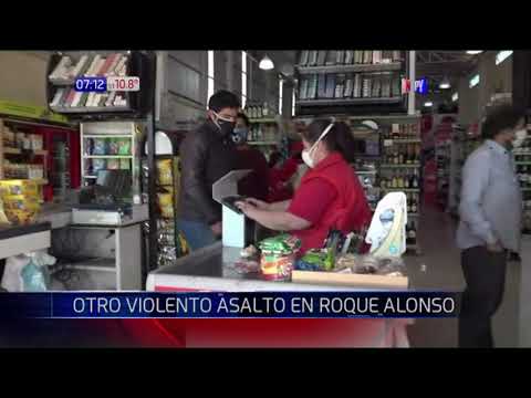 Violento robo a minimercado en Roque Alonso