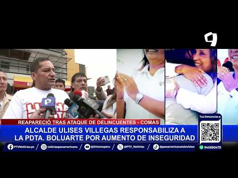 Comas: alcalde responsabiliza a Dina Boluarte por aumento de criminalidad en el Perú