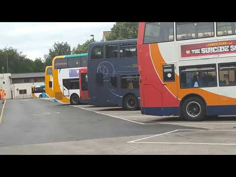 Buses in Canterbury Bus Station, Kent, England 2.08.2021