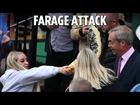 OnlyFans model who hurled a milkshake at Nigel Farage AVOIDS jail as he slams 'two-tier justice'