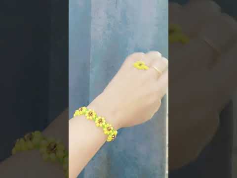 Sunflower Seed Beads Bracelet & Ring Set 🌻❤️ #shorts #jewelrymaking #noshiofficial #jewelryjunkie