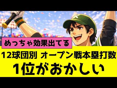 プロ野球12球団別オープン戦のホームラン数ランキング、1位が衝撃的すぎる