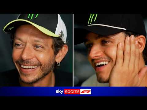 Lando Norris meets his childhood hero Valentino Rossi at Goodwood 💛
