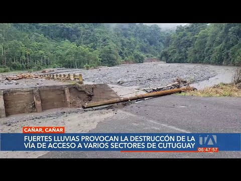 La infraestructura del Río Chilcales en Cañar está en riesgo debido a las fuertes lluvias