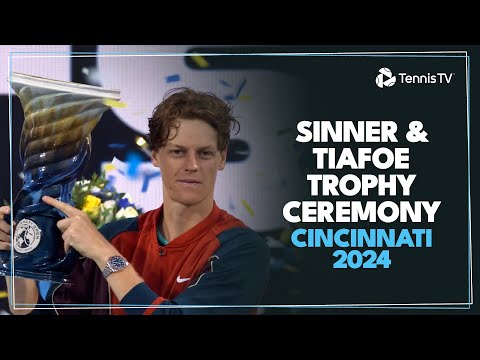 Jannik Sinner & Frances Tiafoe Championship Point and Trophy Ceremony | Cincinnati 2024