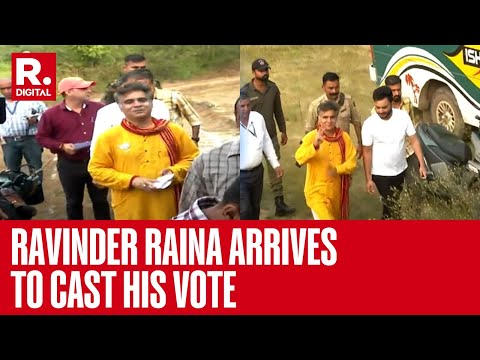 J&K BJP Chief Ravinder Raina Arrives To Exercise His Franchise | Jammu & Kashmir Assembly Polls