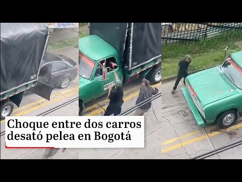 Choque entre un carro BMW y un camión desató pelea en Bogotá | El Espectador