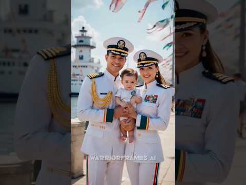 Navy Couple Emotional Moments with Beloved Child✨👶🏻#navy #military #cute #baby #peace #ai #aiart