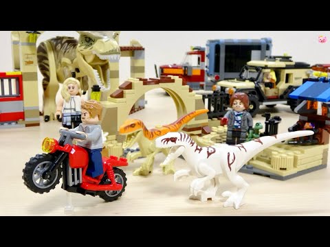 LEGO 『ジュラシック・ワールド』アトロキラプトルからバイクで逃げるオーウェン! アトロキラプトル バイク チェイス