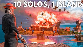 YouTube thumbnail for Max Mears's video titled '10 of the BEST solos in Rust go to WAR - Rust Island'