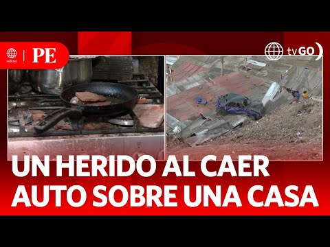 Un herido al caer auto sobre una casa | Primera Edición | Noticias Perú