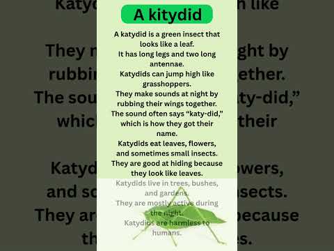 10 lines essay on insect Kitydid in English/ Facts of insect Kitydid/kitydid insect look like leaf