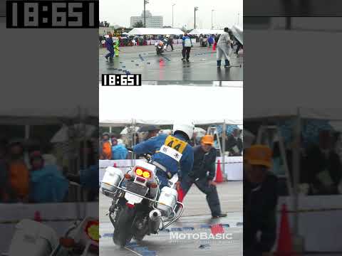 激ムズの雨中走行・栃木県警・男性白バイ隊員  The amazing riding skills of Japanese police motorcycle officers