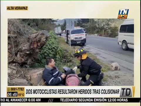 Dos motoristas heridos por choque en Alta Verapaz