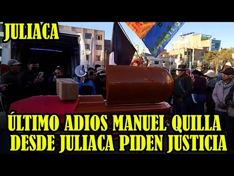 POBLACIÓN DE JULIACA DESPIDEN MANUEL QUILLA QUIEN FALL3CIO POR LA REPR3SIÓN DE LA POLICIA EN LIMA..