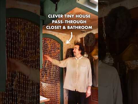 Clever Tiny House Pass-Through Closet & Bathroom #shorts #interiordesign #tinyhouse