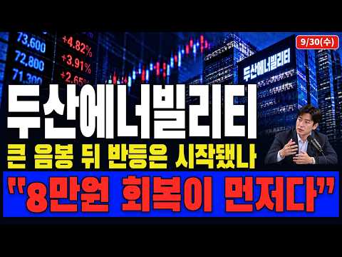 [두산에너빌리티 주가전망] 큰 음봉 뒤 반등은 시작됐나? “8만원 회복”이 먼저입니다.