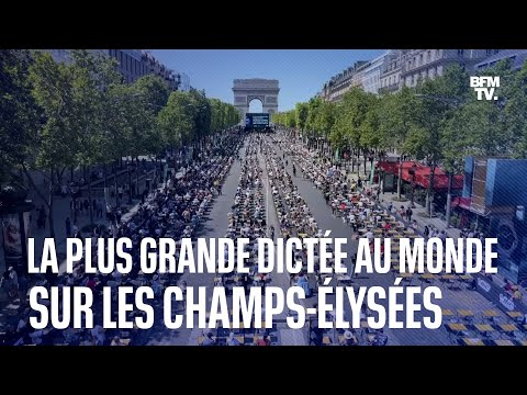 Les images de la plus grande dictée au monde sur les Champs-Élysées