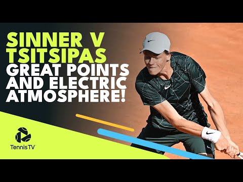 Jannik Sinner vs Stefanos Tsitsipas Great Points and Atmosphere First Set | Rome 2022 Highlights