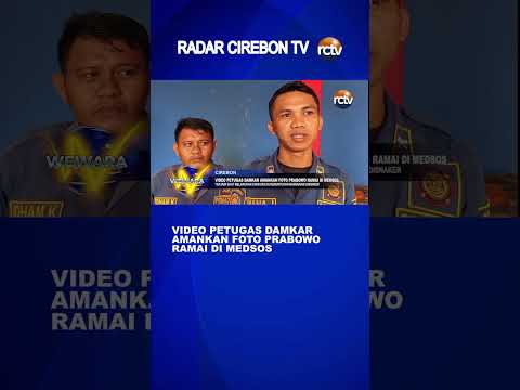Video Petugas Damkar Amankan Foto Prabowo Ramai di Medsos