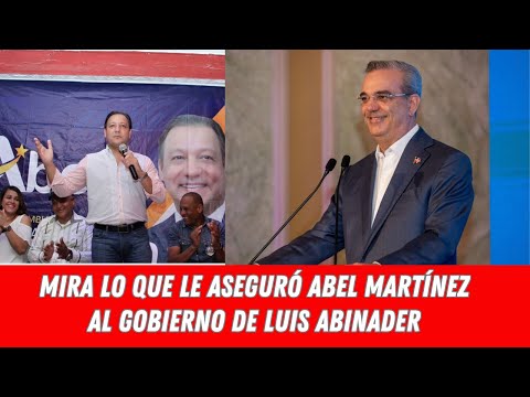 MIRA LO QUE LE ASEGURÓ ABEL MARTÍNEZ AL GOBIERNO DE LUIS ABINADER