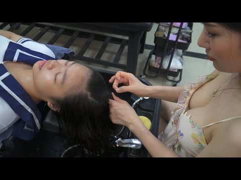 [ASMR] Relax Everyday With Linn Spa Vietnam, shampoo, facial massage, ear massage