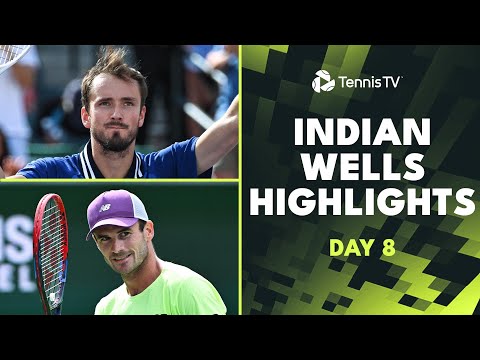 Medvedev Battles Dimitrov; Rune Faces Fritz, Paul & Monfils Too | Indian Wells 2024 Day 8 Highlights