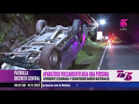 Hombre sale herido tras sufrir aparatoso accidente en carretera hacia Valle de Ángeles