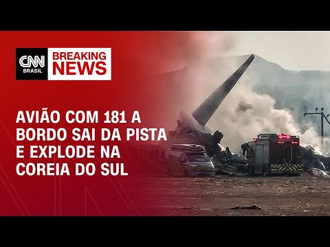 Avião com 181 pessoas a bordo sai da pista e explode na Coreia do Sul - BREAKING NEWS