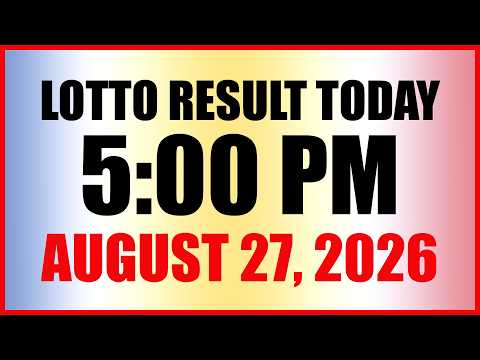Lotto Result Today 5pm Draw August 27, 2026 Swertres EZ2 PCSO