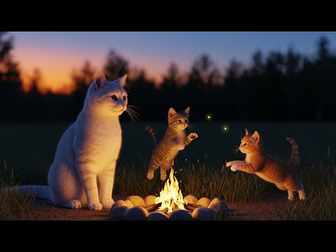 Mama Cat Trims Fur on the Farm and makes Tigger Hat for Kittens At Home 