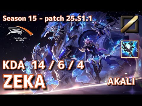 【KRサーバー/GM】HLE Zeka アカリ(Akali) VS ビクター(Viktor) MID - Patch25.S1.1 KR Ranked【LoL】