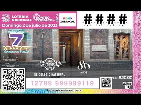 Sorteo Zodiaco No. 1619 Conmemorando el 80° Aniversario del Colegio Nacional