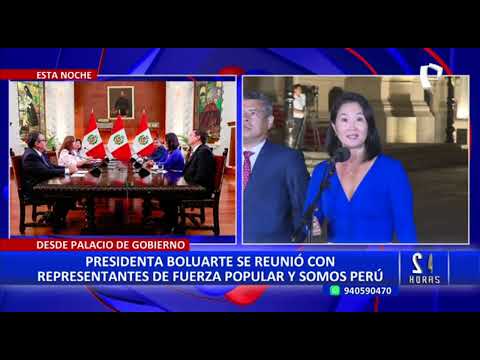 Dina Boluarte  se reunió con representantes de Fuerza Popular y Somos Perú