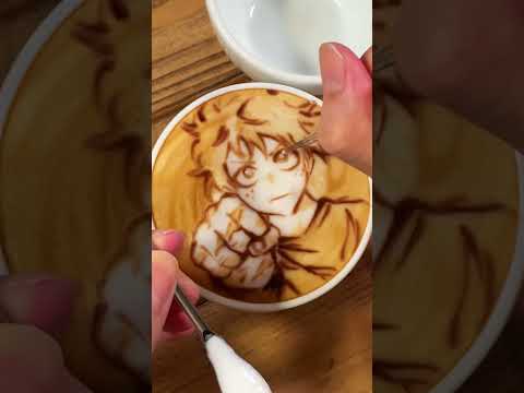 緑谷出久と死柄木弔を一緒にラテアートにしたい... #ヒロアカ #myheroacademia #Shorts