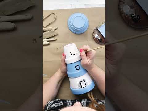 Clay Pot Lighthouse Craft for Adorable DIY Garden Decor!