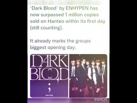 Dark Blood’ by ENHYPEN has now surpassed 1 million copies sold on Hanteo within its first day