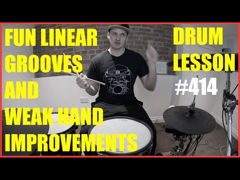Fun Linear Grooves & Weak Hand Improvements - Drum Lesson #414