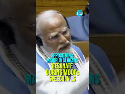 Opposition's Manipur Slogans Resonate During PM Modi's Motion Of Thanks Reply | Watch