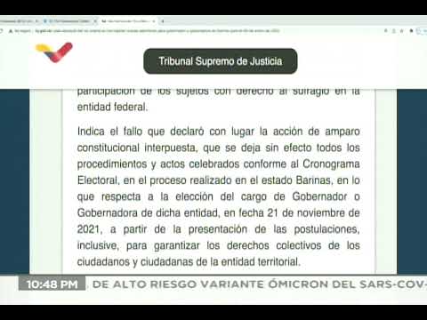 TSJ ordena repetir elecciones en Barinas: Sentencia reconoce que Superlano ganó pero no participará