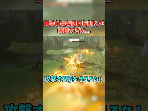 両手剣の無限回転斬りが最強すぎる...！？【ゼルダの伝説 ティアーズ オブ ザ キングダム】#shorts #ゼルダの伝説 #ティアキン